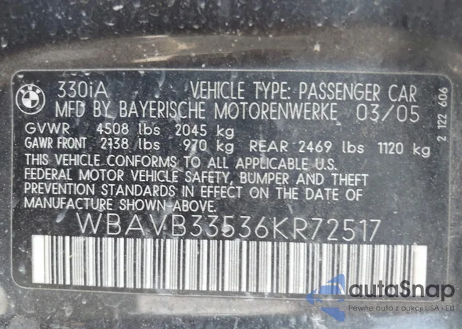 WBAVB33536KR72517: 42428519