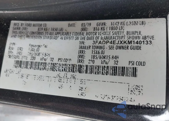 3FADP4EJXKM140133: 42428520