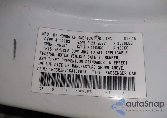 1HGCR2F71GA108815: 42428591