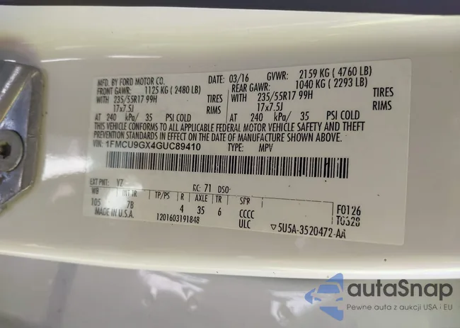 1FMCU9GX4GUC89410: 42428642