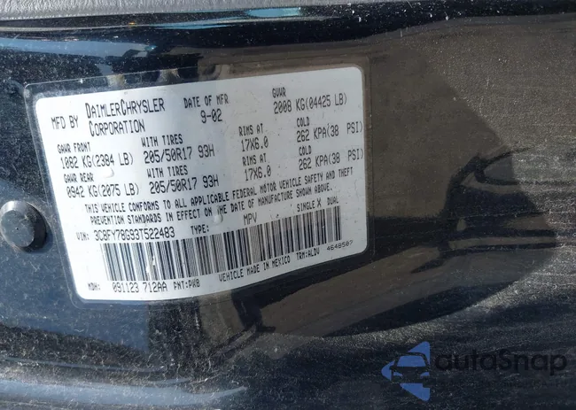 3C8FY78G93T522483: 42428659