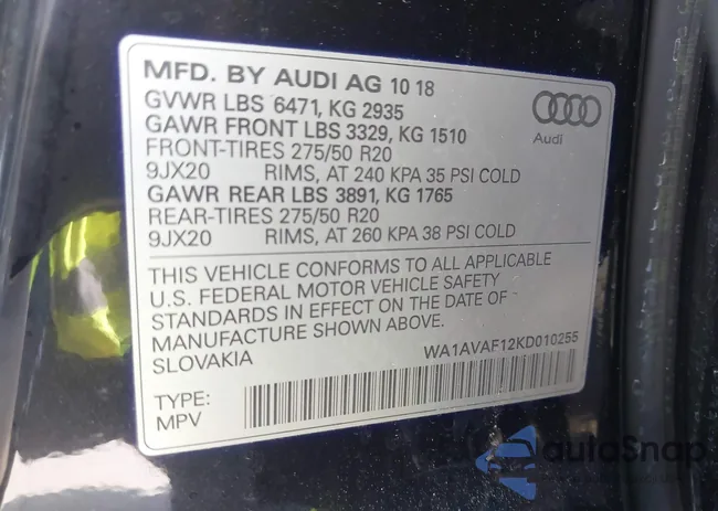 WA1AVAF12KD010255: 42428814