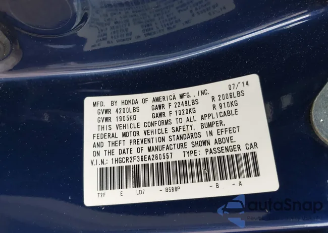 1HGCR2F36EA280557: 42429865