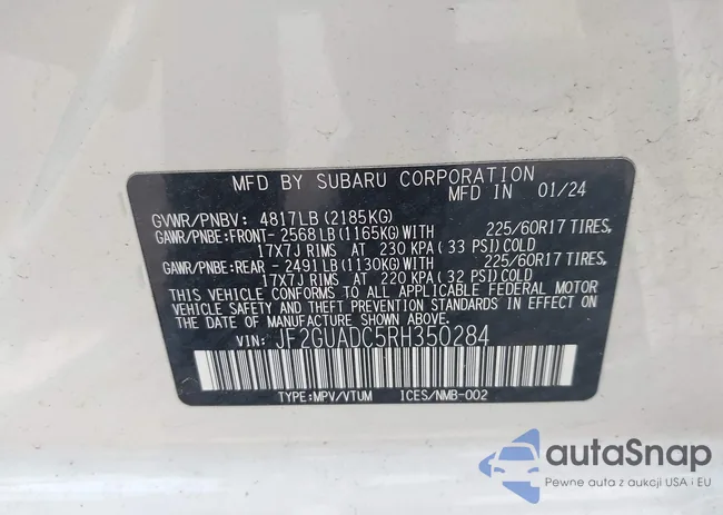 JF2GUADC5RH350284: 42430138