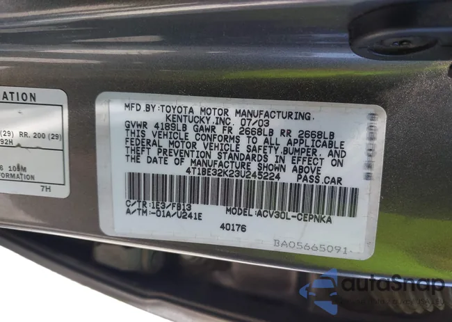 4T1BE32K23U245224: 42430266