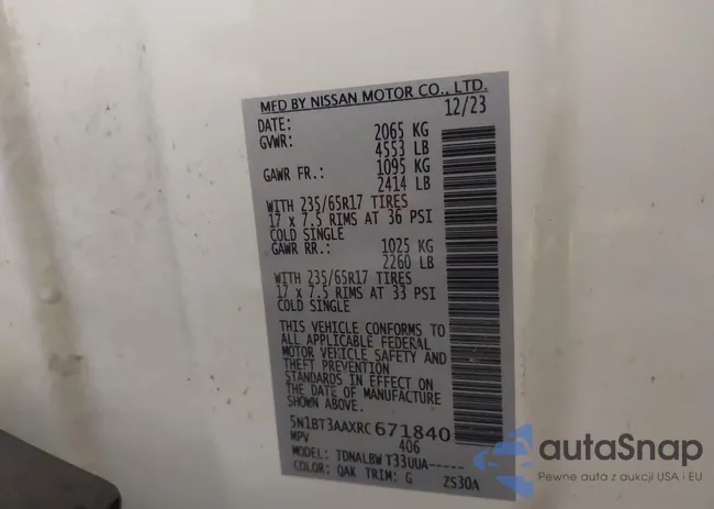 5N1BT3AAXRC671840: 42430329