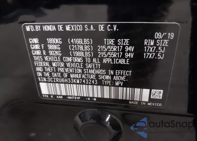 3CZRU6H33KM743243: 42430361