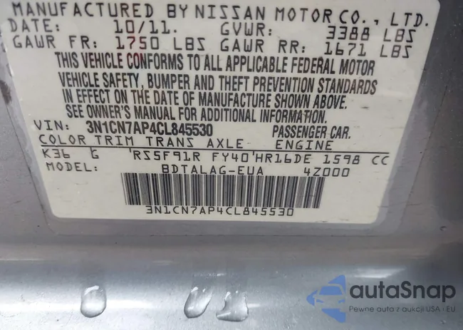 3N1CN7AP4CL845530: 42430374