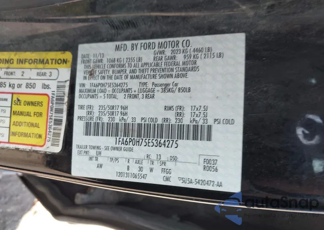 1FA6P0H75E5364275: 42430380