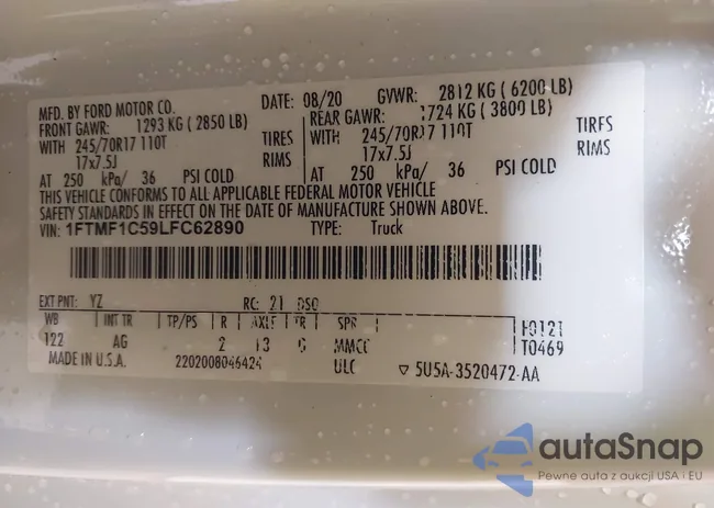 1FTMF1C59LFC62890: 42430422