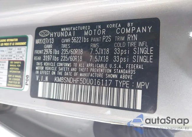 KM8SNDHF5DU016117: 42429457