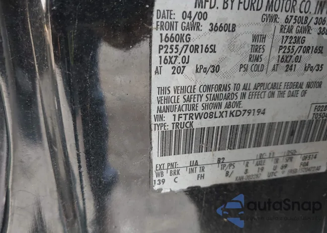 1FTRW08LX1KD79194: 42429560