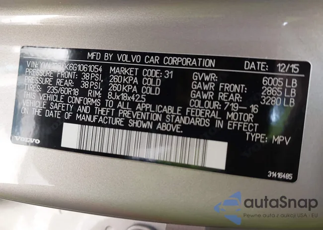 YV4102XK6G1061054: 42429694