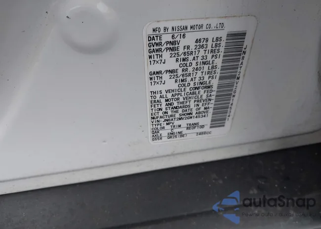 JN8AT2MV2GW145341: 42429705