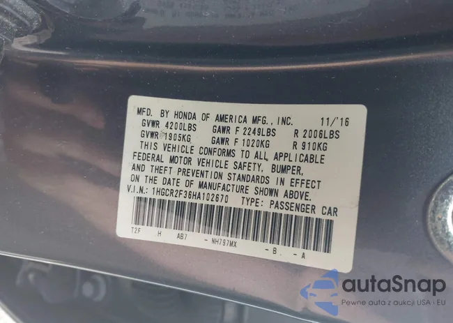 1HGCR2F36HA102670: 42430886