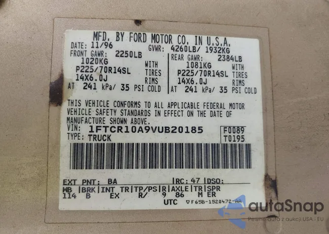 1FTCR10A9VUB20185: 42431034