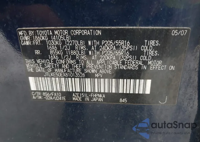 JTLKE50EX81013528: 42431184