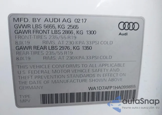 WA1D7AFP1HA099855: 42431228