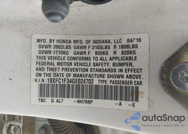 19XFC1F34GE024702: 42431283