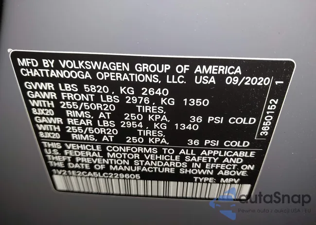 1V21E2CA5LC229605: 42431332