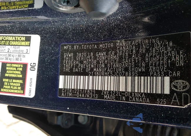 2T1BURHE5JC078895: 42430518