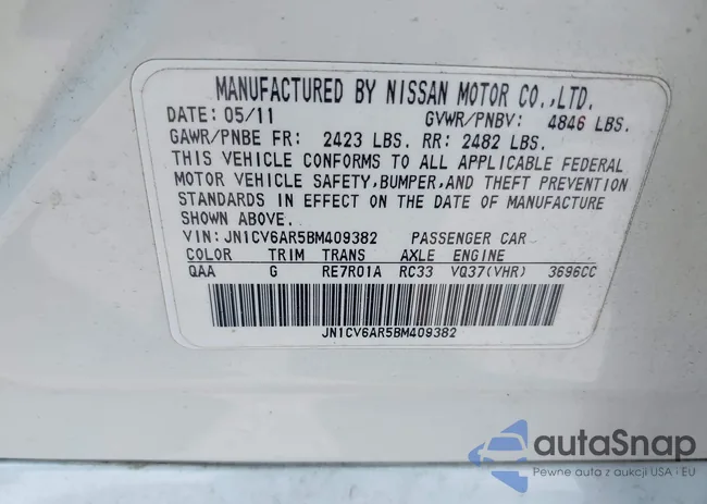 JN1CV6AR5BM409382: 42430743