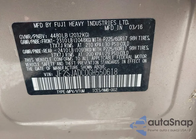 JF2SJADC0GH550618: 42430772