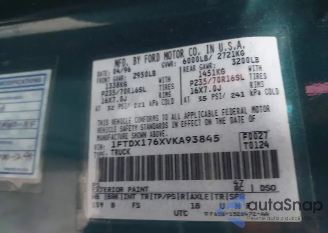 1FTDX176XVKA93845: 42430807