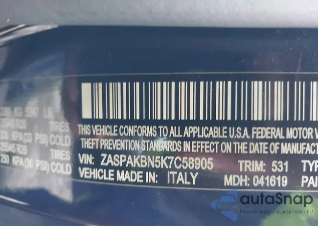 ZASPAKBN5K7C58905: 42431897