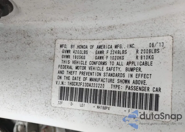 1HGCR2F33DA220220: 42432039