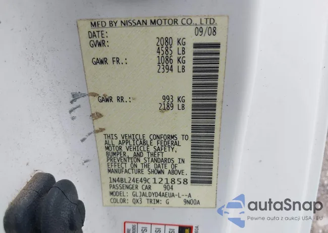 1N4BL24E49C121858: 42432320