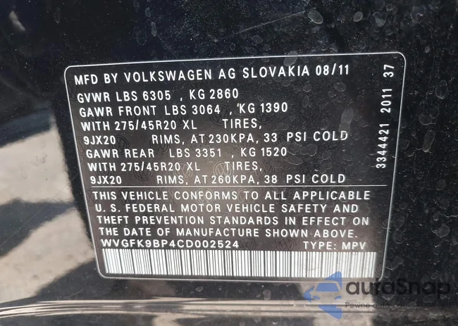 WVGFK9BP4CD002524: 42432335