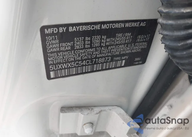 5UXWX5C54CL718873: 42431574