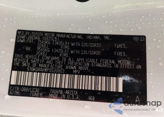 5TDKDRAHXPS520803: 42431653