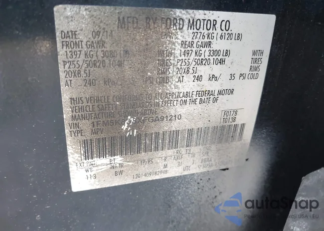 1FM5K8D8XFGA91210: 42432855