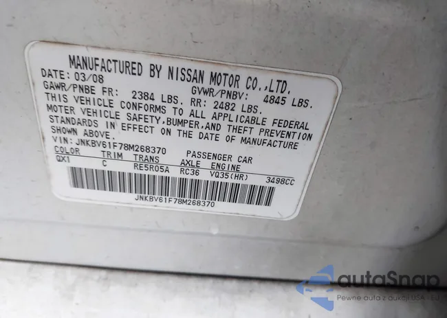 JNKBV61F78M268370: 42432900