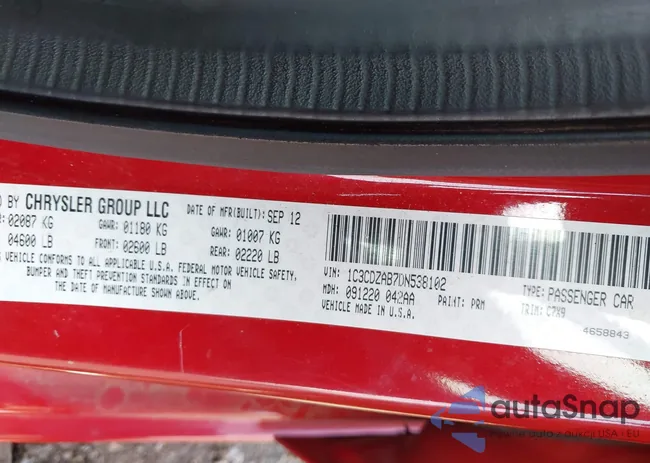 1C3CDZAB7DN538102: 42432958