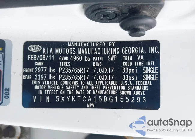 5XYKTCA15BG155293: 42432969