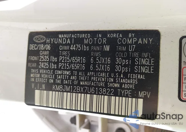 KM8JM12BX7U613822: 42432977