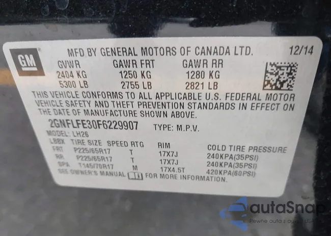 2GNFLFE30F6229907: 42433086