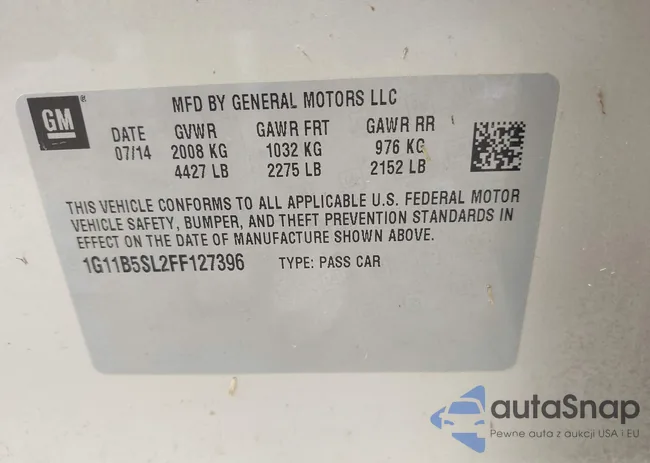 1G11B5SL2FF127396: 42433209