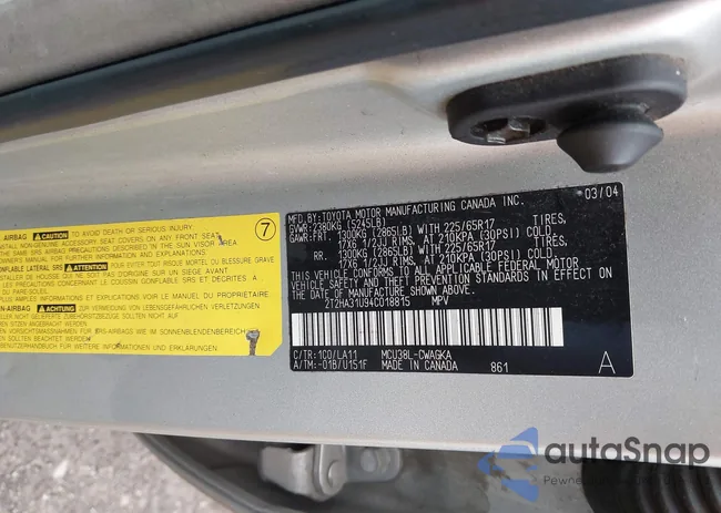 2T2HA31U94C018815: 42433393