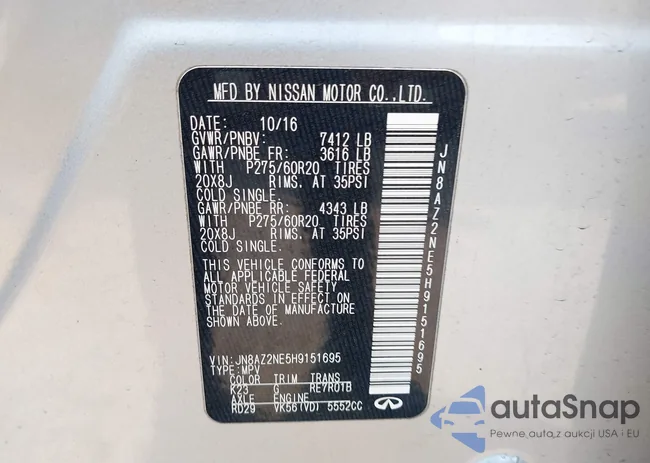 JN8AZ2NE5H9151695: 42432499