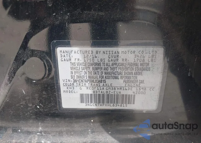 3N1CN7APXHL834815: 42432514