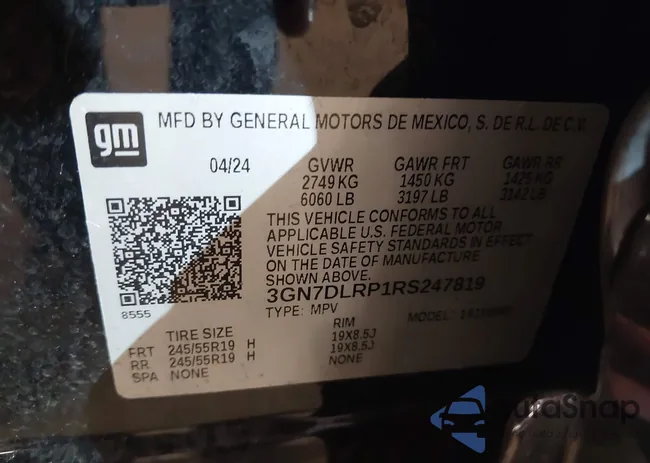 3GN7DLRP1RS247819: 42432618