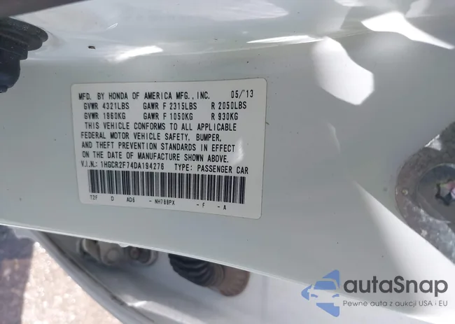 1HGCR2F74DA194276: 42432685