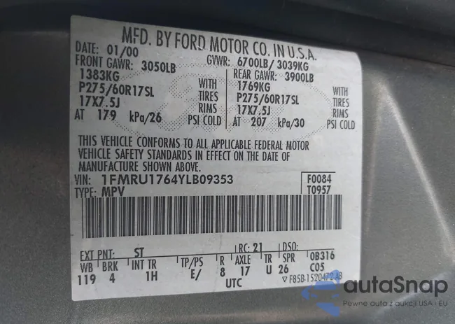 1FMRU1764YLB09353: 42433974