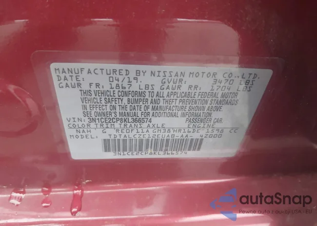 3N1CE2CP8KL366574: 42434126