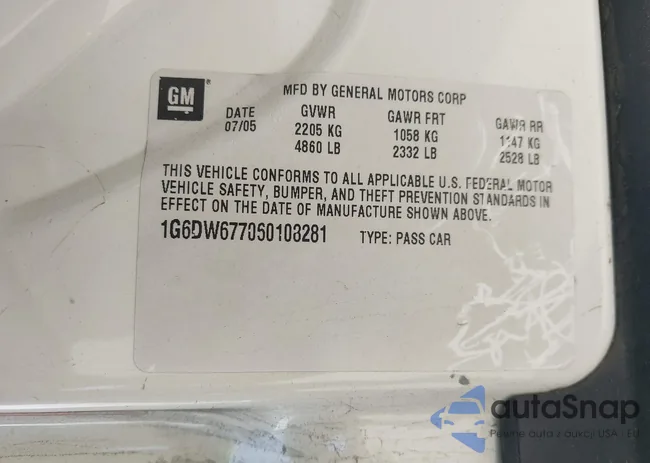 1G6DW677060108281: 42434181