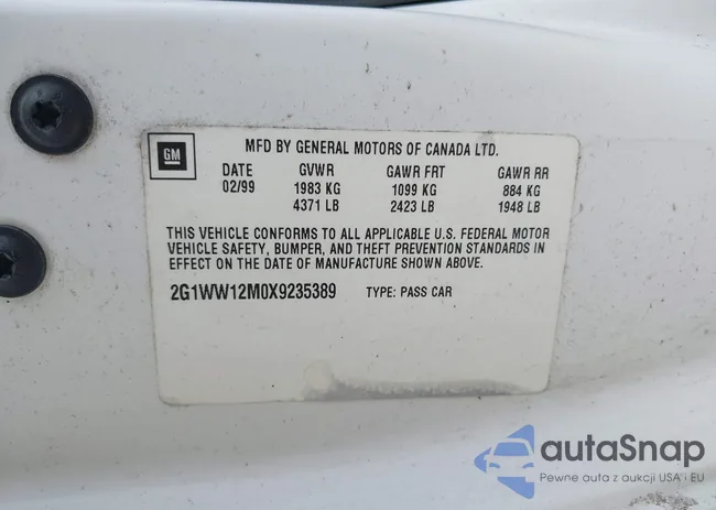 2G1WW12M0X9235389: 42434213